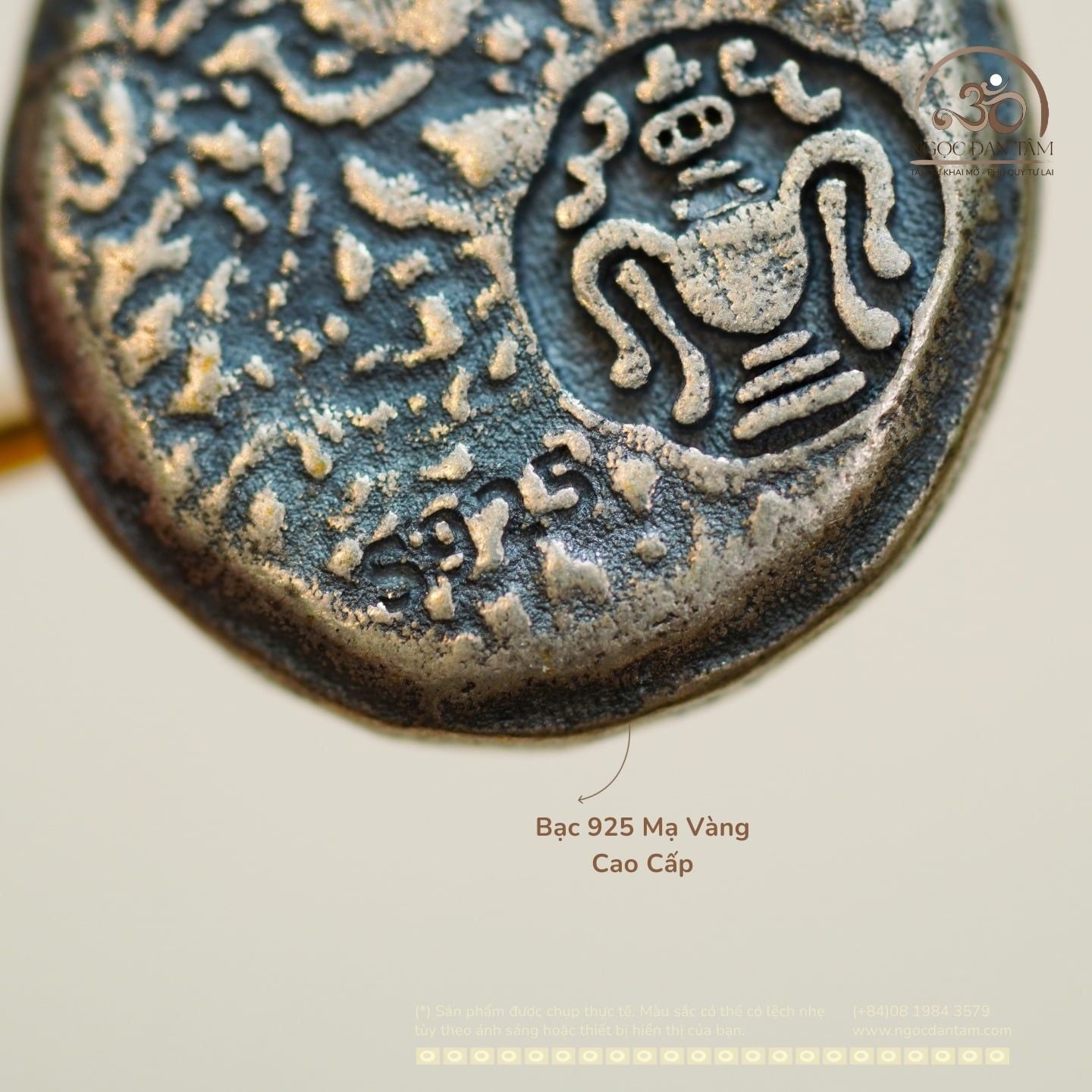  Charm Sư Tử Tuyết 15.58mm - Bạc 925 Mạ Vàng Cao Cấp 