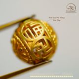  Charm Tròn Chữ Vạn 10,36mm - Kim Loại Mạ Vàng Cao Cấp 
