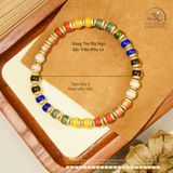  Vòng Tay Đá Ngũ Sắc Viền Pha Lê 