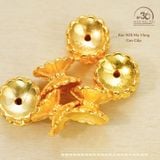  Charm Đài Sen Mạ Vàng 4mm - Bạc 925 Mạ Vàng Cao Cấp. 