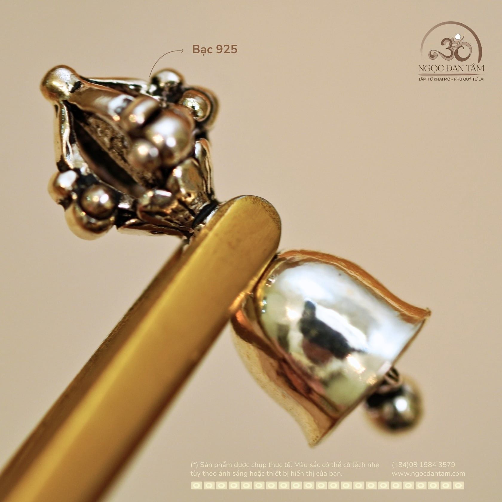  Chuông Kim Cang Bạc Đen 925 