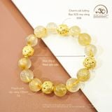  Vòng Tay Tóc Vàng 10mm 7A Phối Charm Cát Tường 