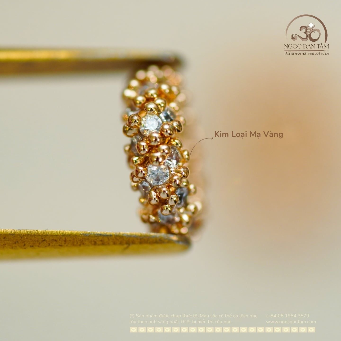  Charm Vàng Lấp Lánh Vàng Hồng - Kim Loại Mạ Vàng Cao Cấp 