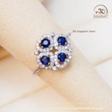  Nhẫn Bạc 925 Đính Đá Sapphire 3mm 