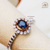 Nhẫn Bạc 925 Đính Đá Sapphire 4x5mm 