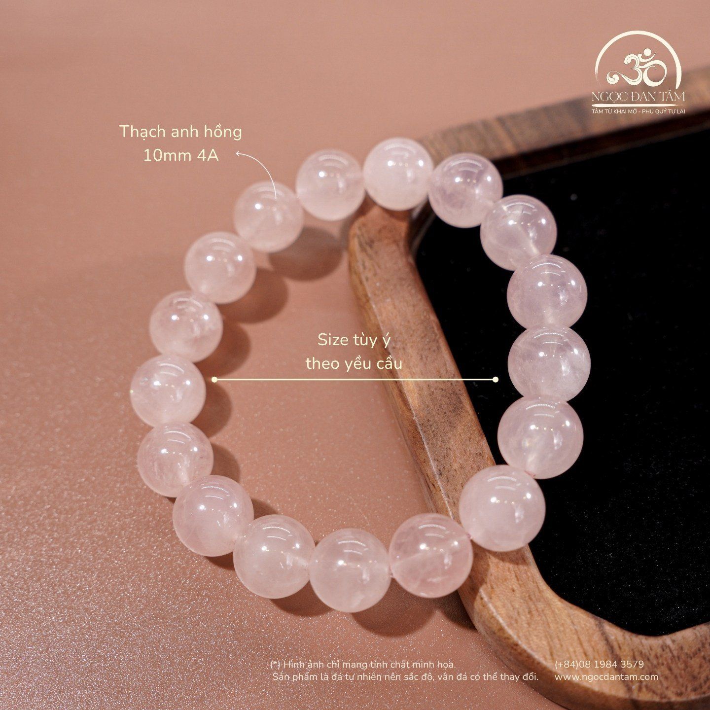  Vòng Tay Thạch Anh Hồng 10mm 4A 