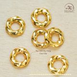  Charm Tròn Xoắn Dẹp Nhỏ 6.59mm - Bạc 925 Mạ Vàng Cao Cấp 