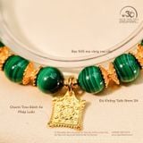  Vòng Tay Khổng Tước 8mm 3A Phối Charm Bánh Xe Pháp Luân 
