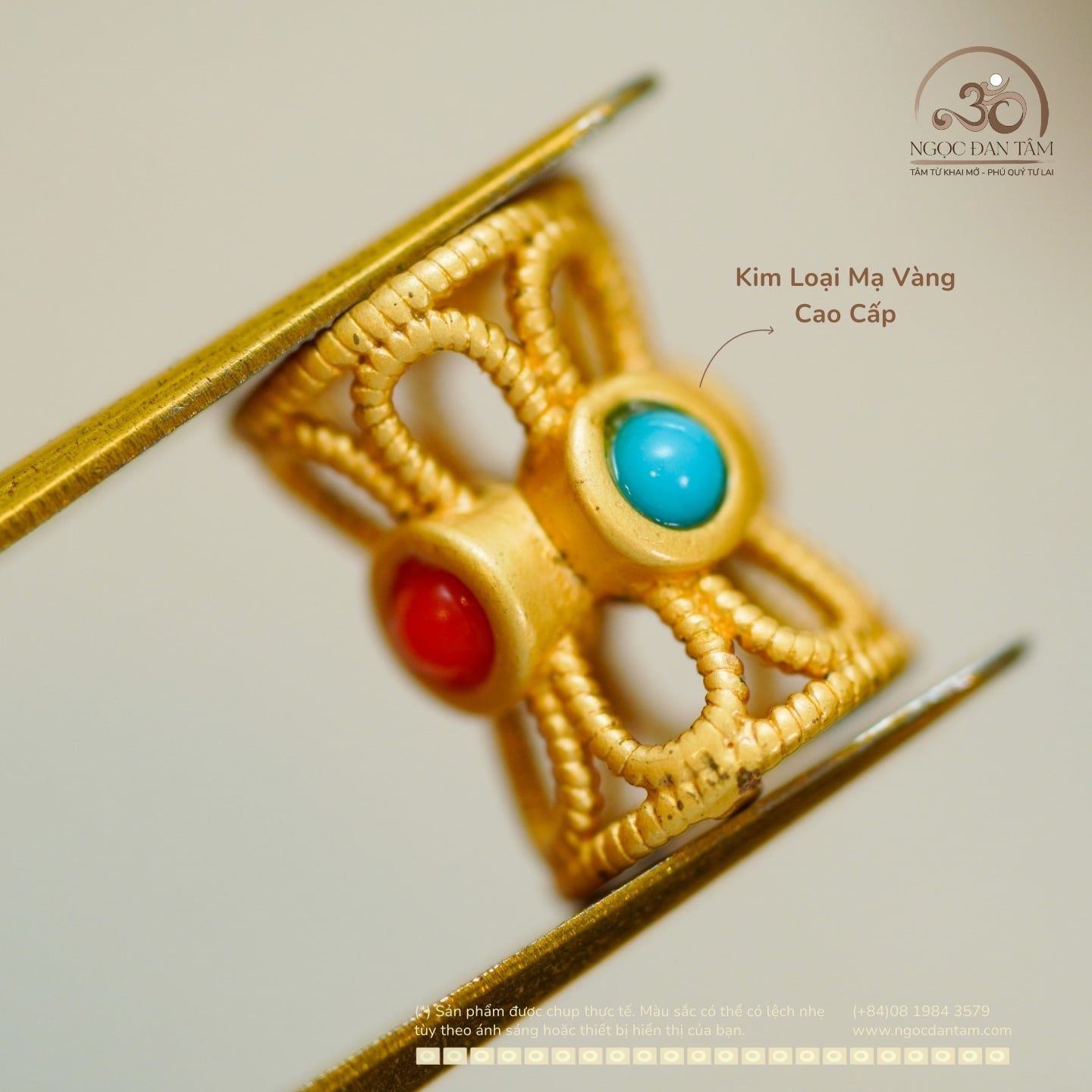  Charm Trụ 2 Màu 9.64mm - Kim Loại Mạ Vàng 