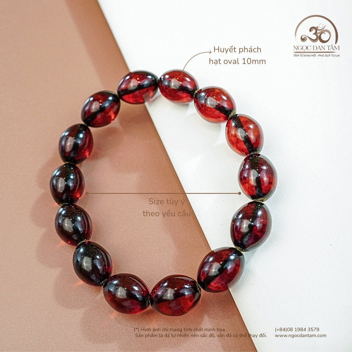  Vòng Tay Huyết Phách Oliu 10mm 12gram 