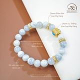  Vòng Tay Đá Mã Não Xanh Lace 8mm 3A Phối Charm Lu Thống 
