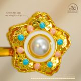  Charm Ngôi Sao Đính Ngọc Trai 22,13mm - Kim Loại Mạ Vàng Cao 
