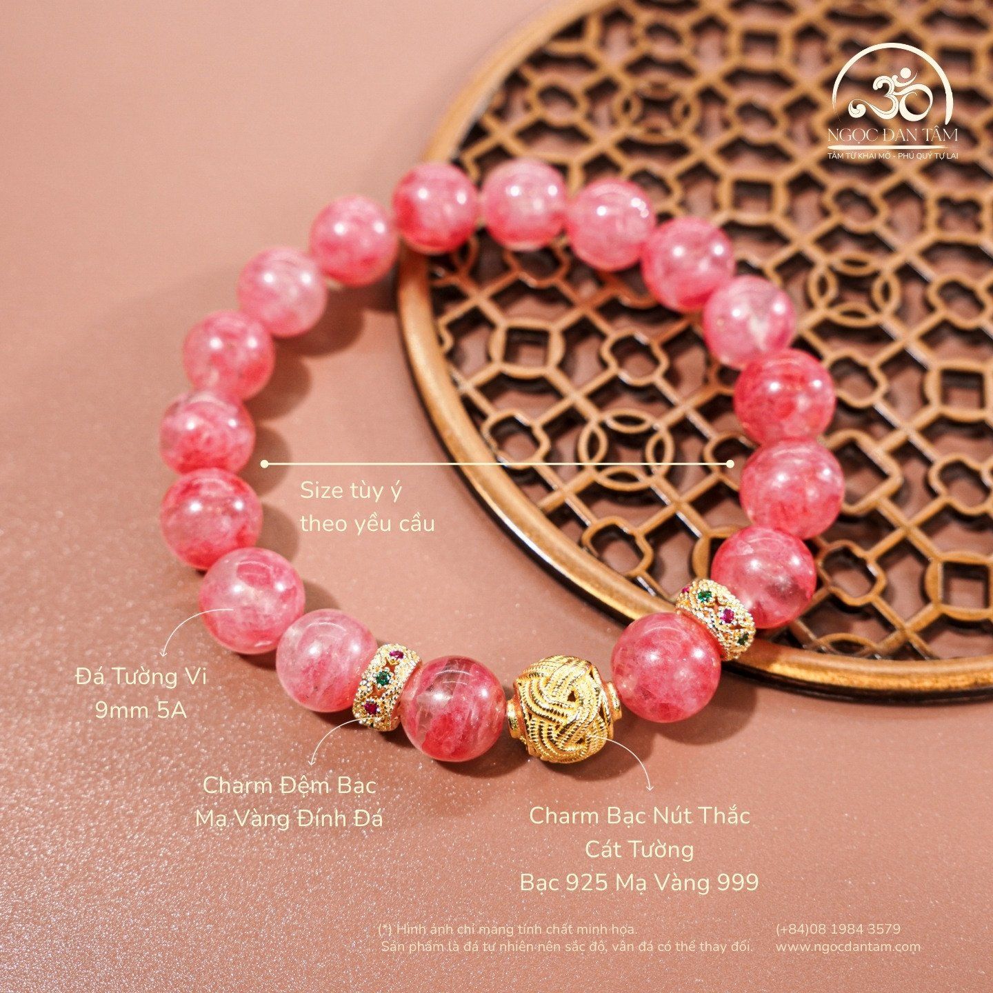  Vòng Tay Tường Vi Cát Tường 9mm 5A 