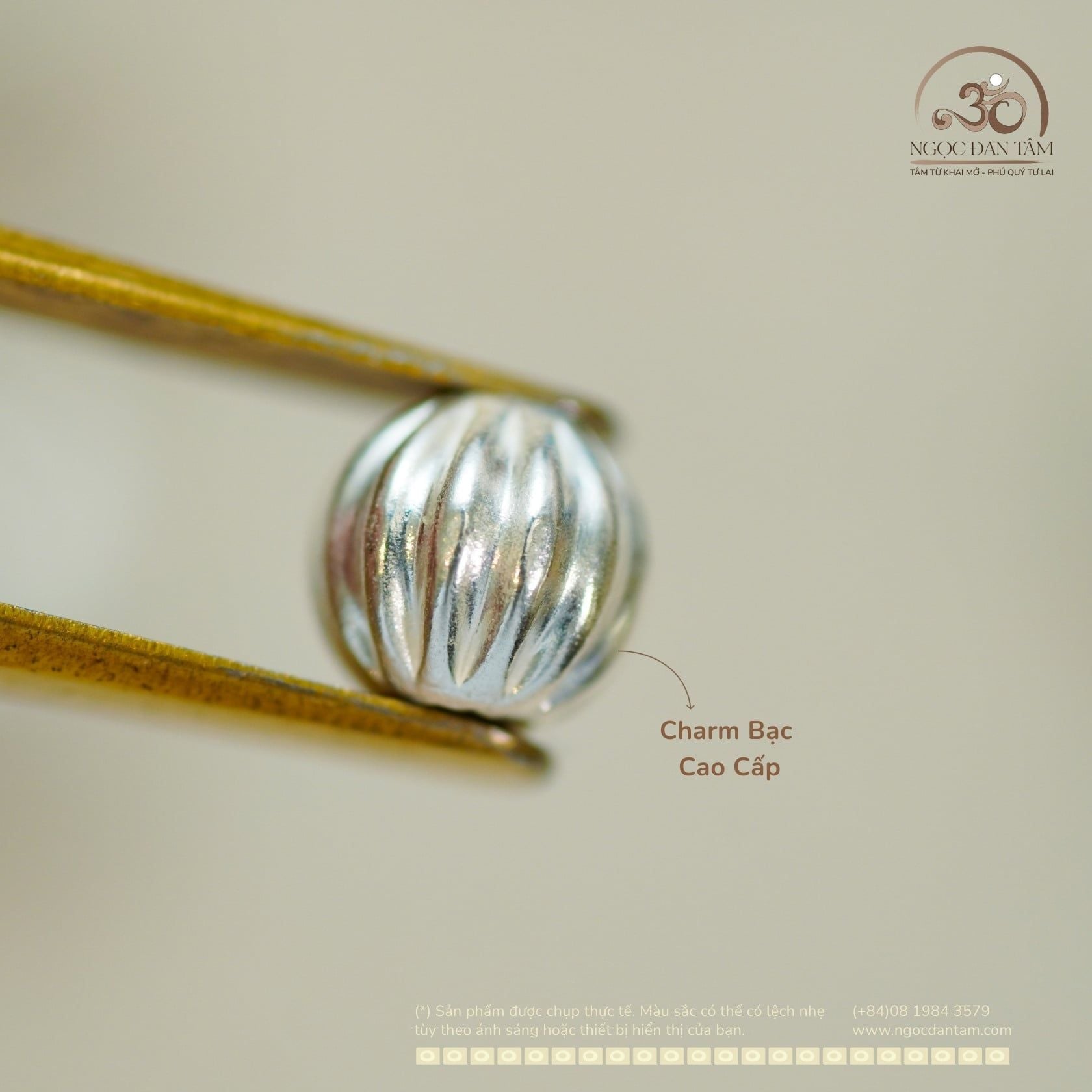  Charm Bạc Xoắn Lớn 5.05mm - Bạc Cao Cấp 