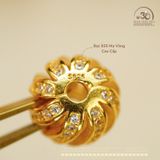  Charm Tròn Xoắn Đá Trắng 8.92mm - Bạc 925 Mạ Vàng Cao Cấp 