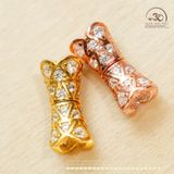  Charm Khóa Vòng Cổ Bạc 925 Mạ Vàng Trắng , Hồng Eo Thon Lấp Lánh 