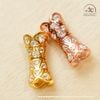  Charm Khóa Vòng Cổ Bạc 925 Mạ Vàng Trắng , Hồng Eo Thon Lấp Lánh 