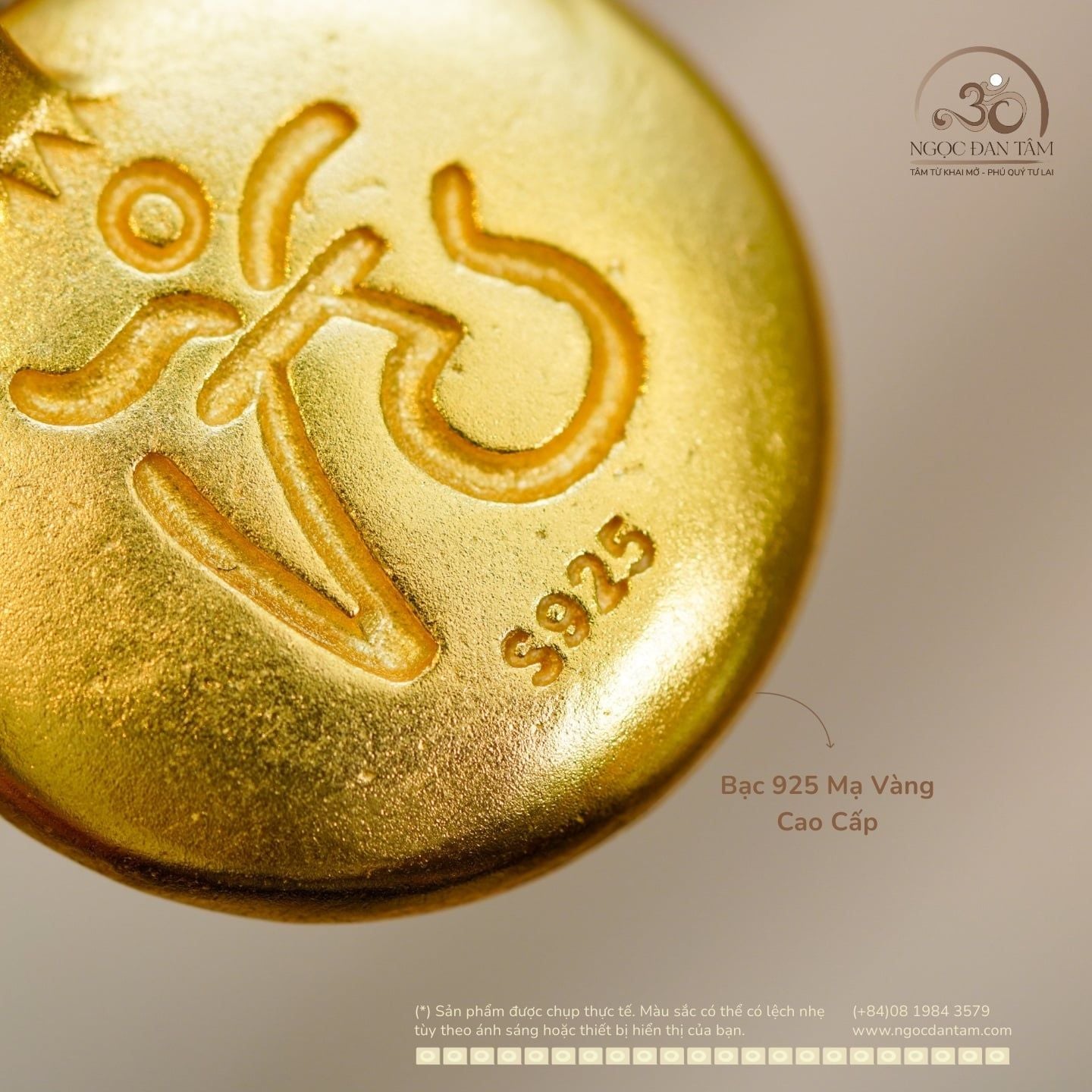  MDC Chùy Kim Cang Thập Tự Lớn 23,59mm - Bạc 925 Mạ Vàng Cao Cấp 