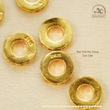  Charm Tròn Dẹp Xanh Đen 7.80mm - BẠC 925 Mạ Vàng Cao Cấp 