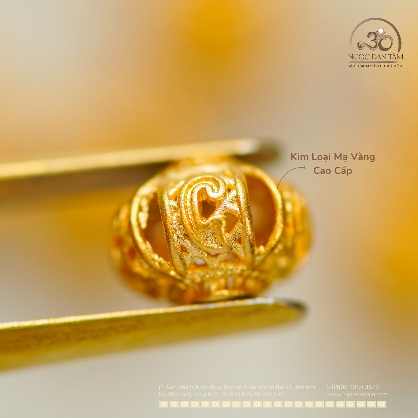  Charm Lồng Đèn 7.72mm - Kim Loại Mạ Vàng Cao Cấp 