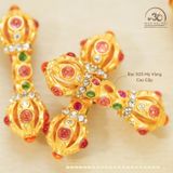  Charm Chùy Kim Cang Đá Màu - Bạc 925 Mạ Vàng Cao Cấp 