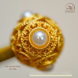  Charm Đệm Túi Cầu Ngọc Trai 11,49mm - Kim Loại Mạ Vàng Cao Cấp 