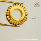  Charm Tròn Đính Đá Xanh Mạ Vàng - Bạc 925 Mạ Vàng 