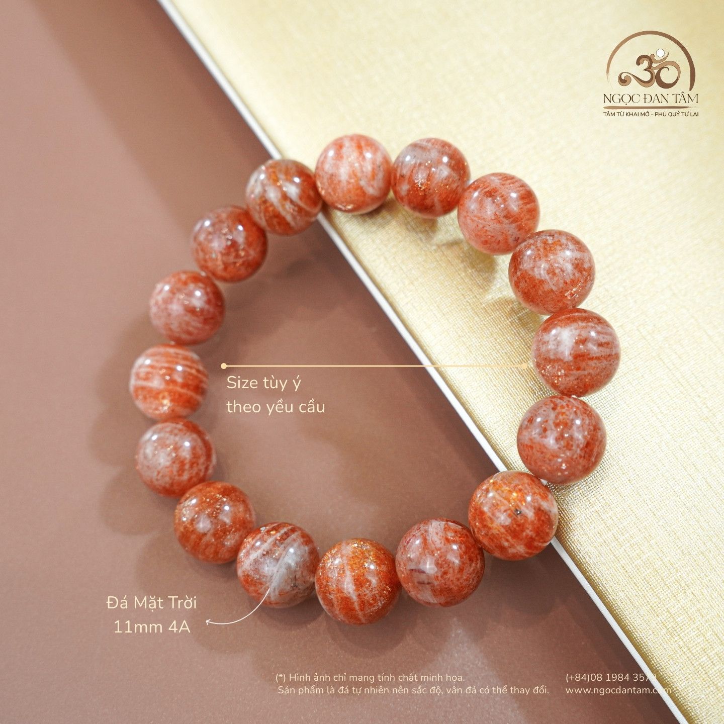  Vòng Tay Đá Mặt Trời 11mm 4A 