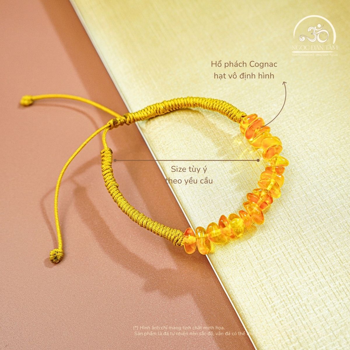  Vòng Tay Hổ Phách Dây Nút Xoắn (19 Hạt - 2gram) 