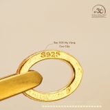  Charm Oval Mắt Dẹp 7.5mm - Bạc 925 Mạ Vàng Cao Cấp 