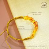  Vòng Tay Hổ Phách Dây Nút Ngang (15 Hạt- 2gram) 