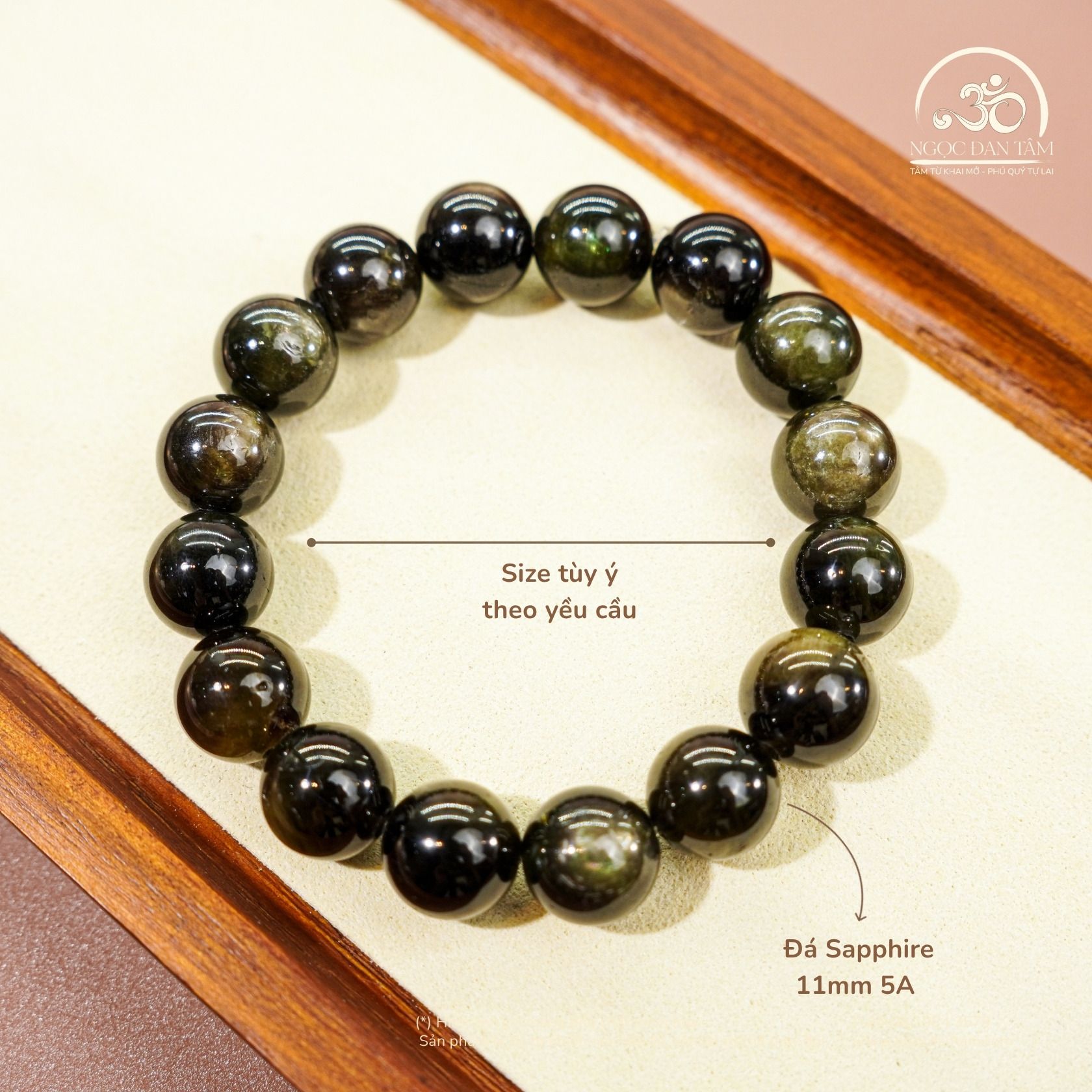  Vòng Tay Đá Sapphire Ánh Titan 11mm 5A 