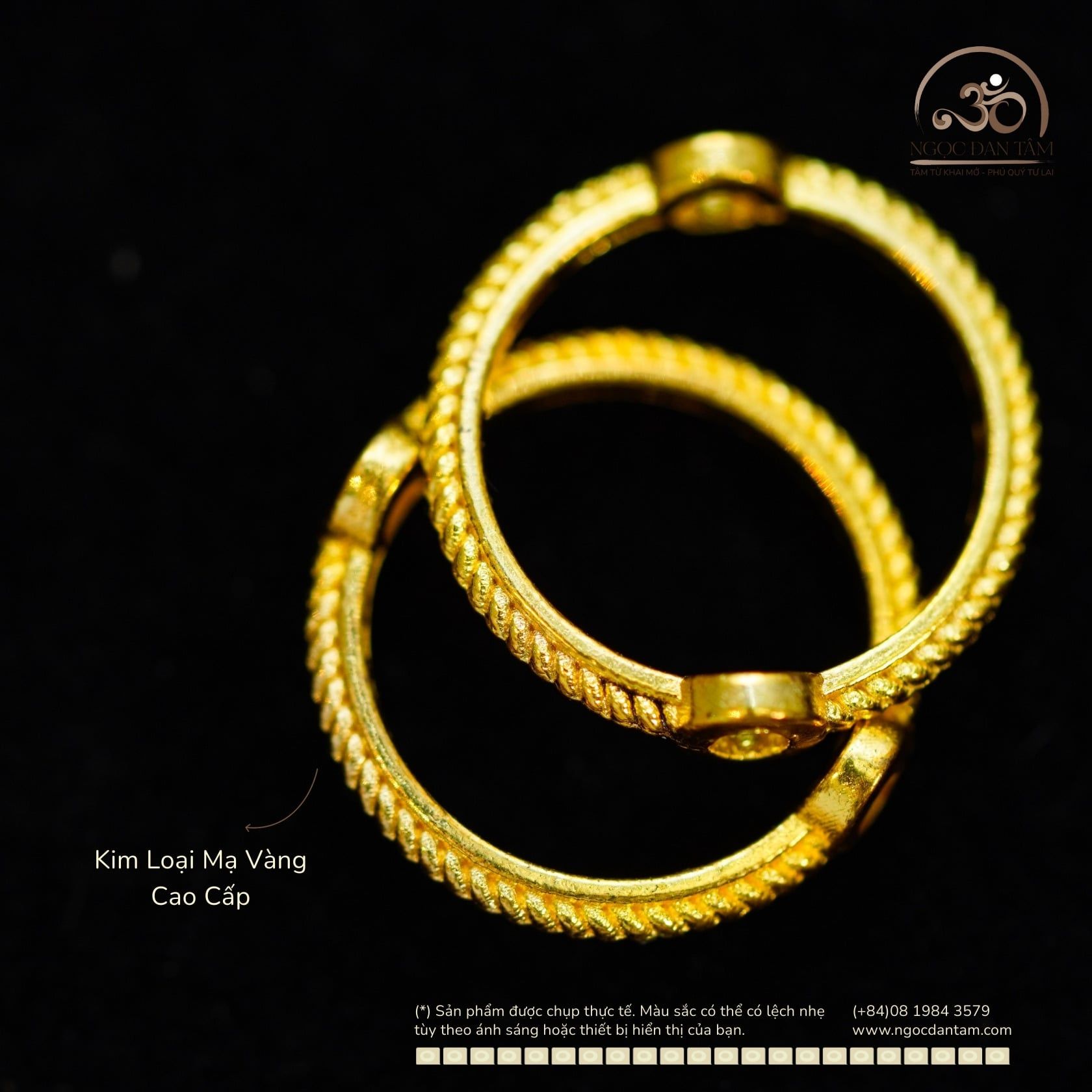  Charm Bọc Đá 10mm - Kim Loại Mạ Vàng Cao Cấp 
