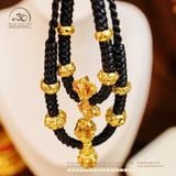  Vòng Tay + Vòng Cổ Thắt Dây Charm Chùy Kim Cang Bạc 925 Mạ Vàng Cao Cấp 