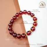  Vòng Tay Đá Garnet 10mm 5A Phối Charm 