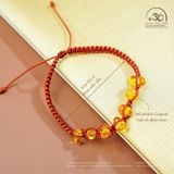  Vòng Tay Hổ Phách Cognac Dây Nút Ngang (7 Hạt) 