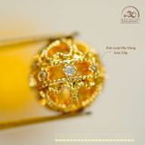  Charm Tròn Xoắn Đính Đá 8.36mm - Kim Loại Mạ Vàng Cao Cấp 