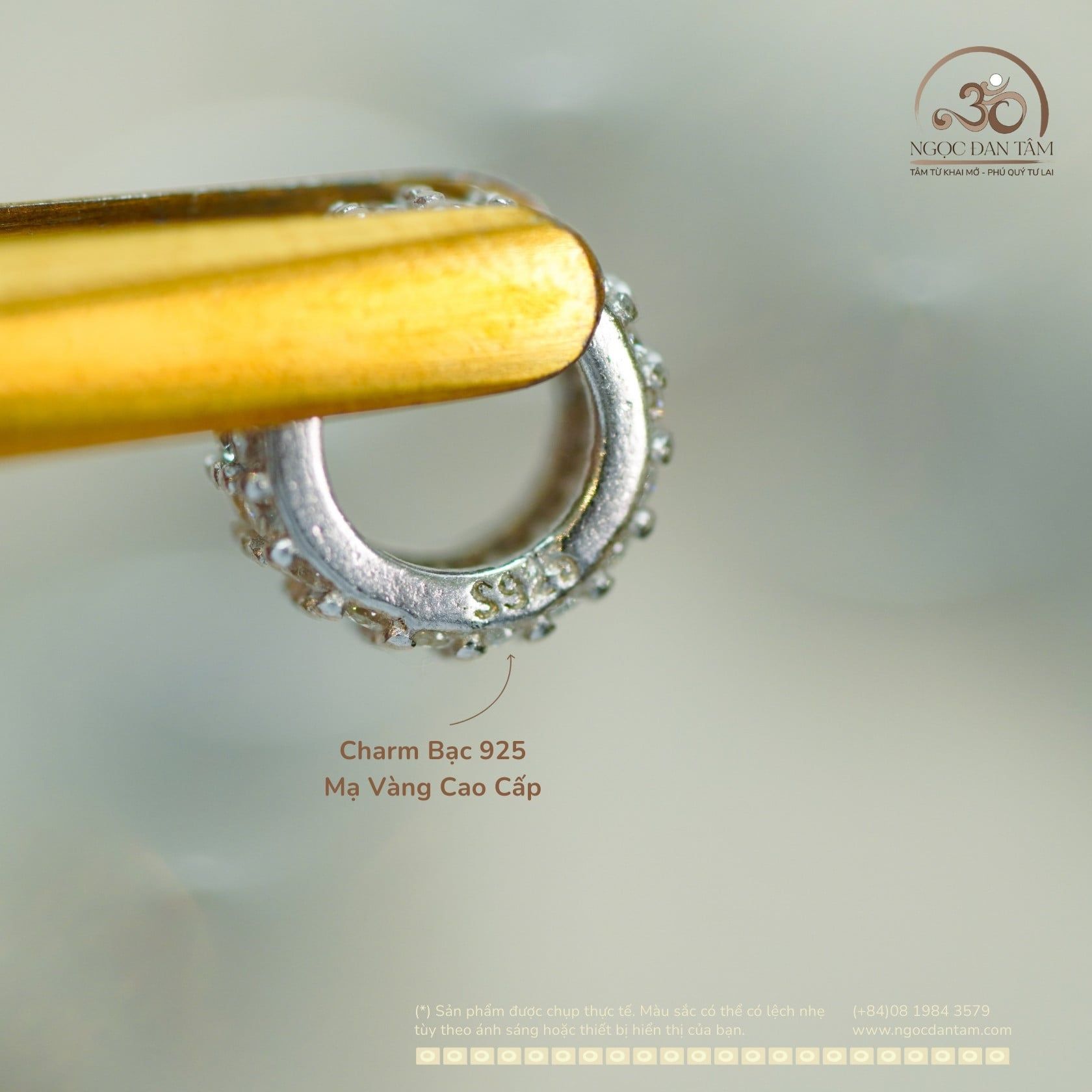  Charm Tròn Bạc 7mm - Bạc 925 Cao Cấp 