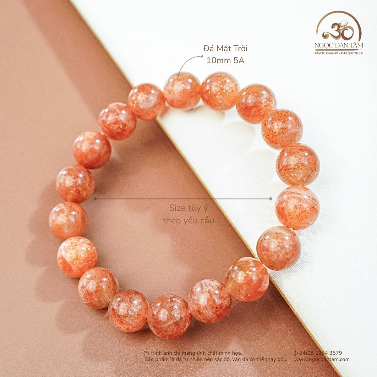  Vòng Tay Đá Mặt Trời 10mm 5A 