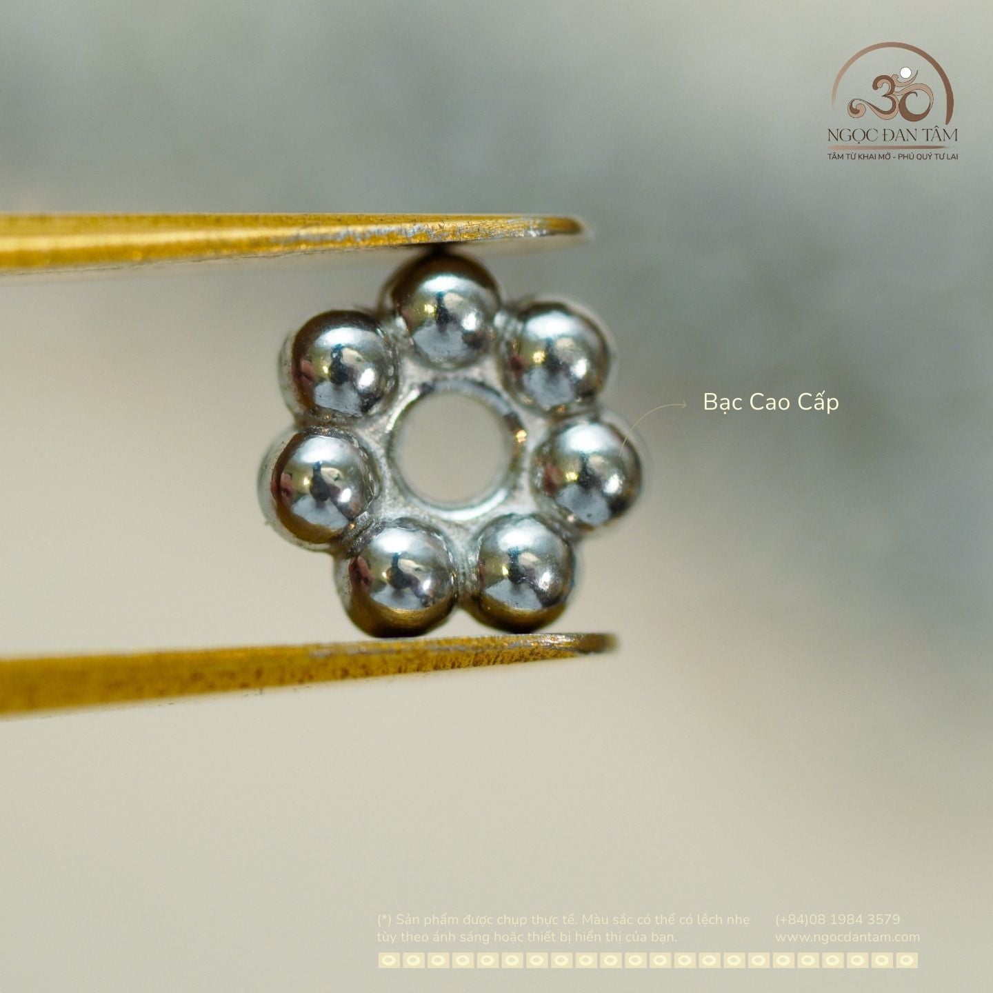  Charm Vòng Tròn Bi - Bạc Cao Cấp 