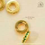  Charm Tròn Dẹp Xanh Lá 7.86mm - Bạc 925 Mạ Vàng Cao Cấp 