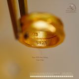  Charm Đệm Tròn Cắt Giác - Bạc 925 Mạ Vàng Cao Cấp 