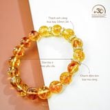  Vòng Tay Thạch Anh Vàng Hoa Bay 10mm 3A Phối Charm 