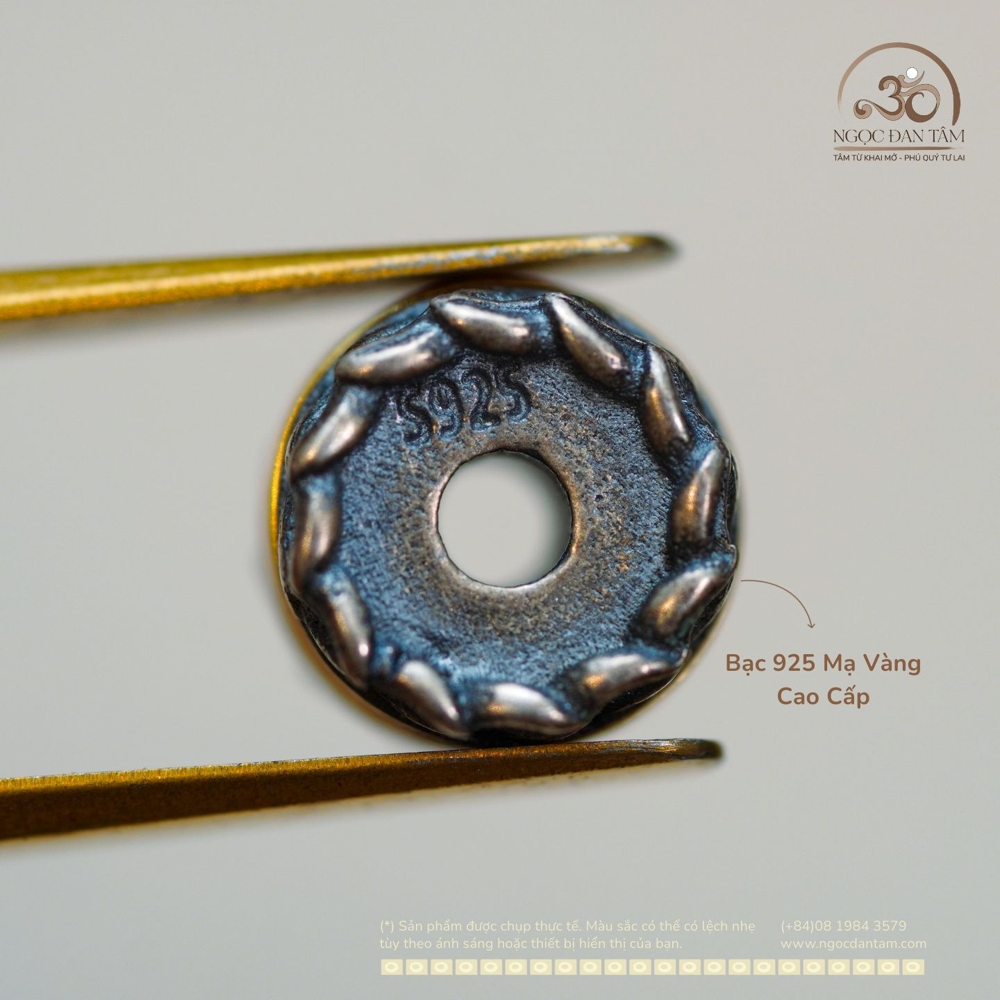  Charm Lông Vũ 8.03mm - Bạc 925 Mạ Vàng Cao 