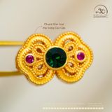  Charm Nơ Đính Ngọc Lục Bảo 17,5mm - Kim Loại Mạ Vàng Cao Cấp 