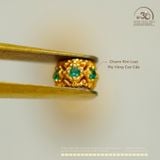  Charm Vòng Nhỏ Đính Đá Ngọc Lục Bảo 4,59mm - Kim Loại Mạ Vàng Cao Cấp 