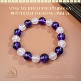  Vòng Tay Thạch Anh Tím 11mm 6A Phối Thạch Anh Hồng 10mm 4A 