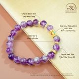  Vòng Tay Thạch Anh Tím Vân Mây 8mm 2A Phối Charm Lu Thống 2 màu 