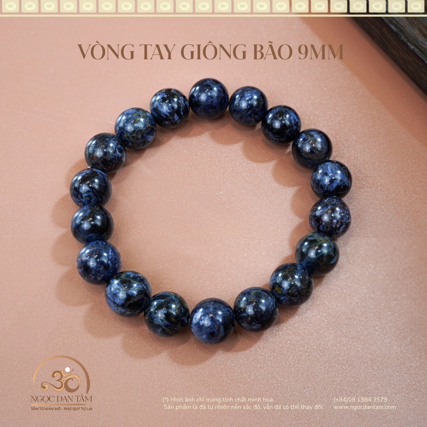  Vòng Tay Đá Giông Bão 8mm - 9mm - 10mm - 12mm 