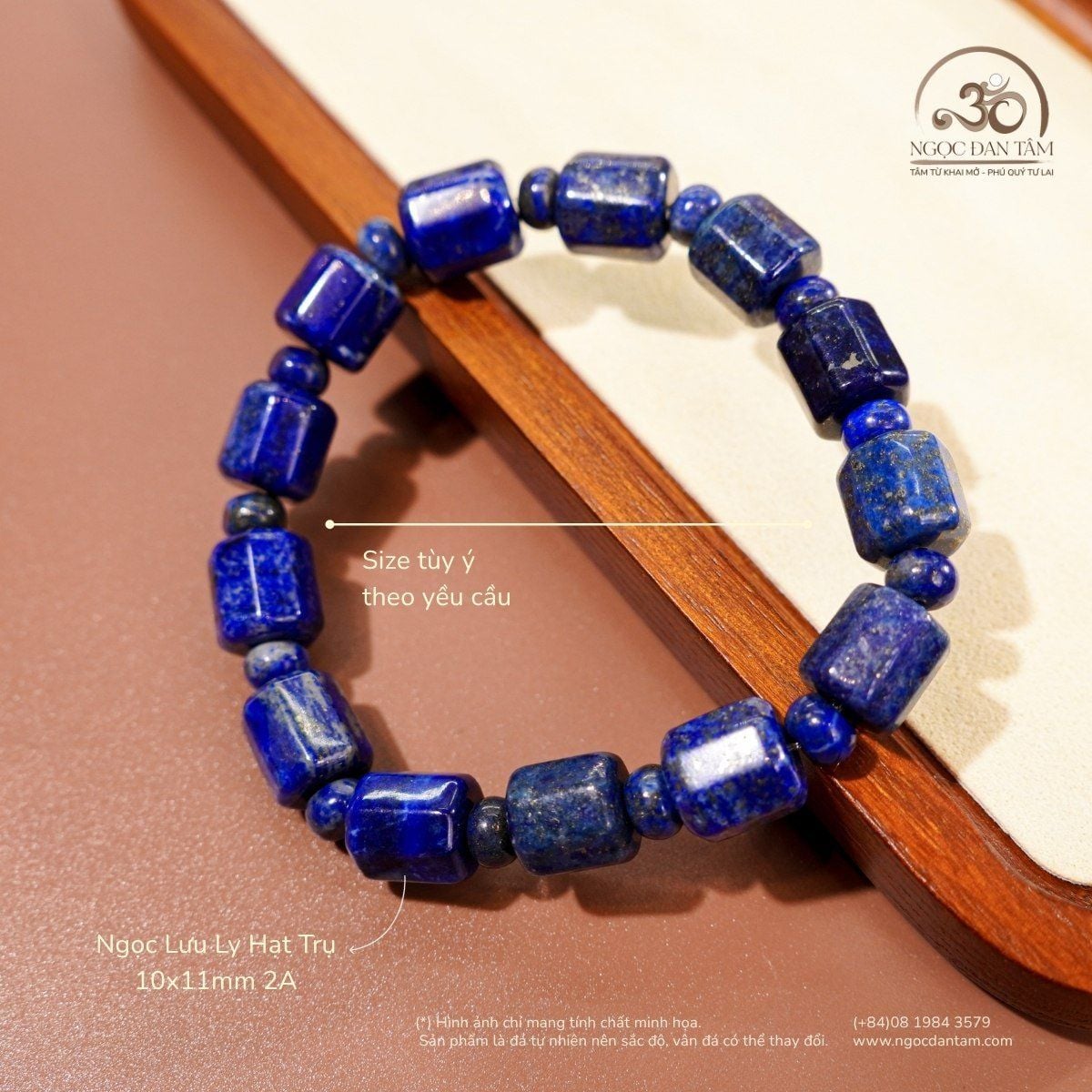  Vòng Tay Ngọc Lưu Ly Hạt Trụ 10x11mm 2A 